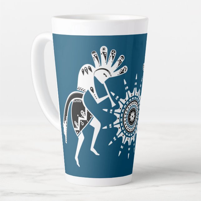 Amerikanische Kultur - Sun Dancing Kokopelli 2 Milchtasse (Linke Ecke)