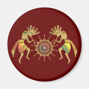 Amerikanische Kultur - Sun Dancing Kokopelli 3 Magnet