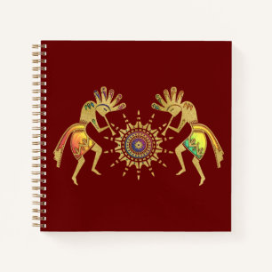 Amerikanische Kultur - Sun Dancing Kokopelli 3 Notizbuch