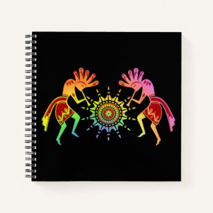 Amerikanische Kultur - Sun Dancing Kokopelli 4 Notizbuch