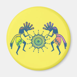 Amerikanische Kultur - Sun Dancing Kokopelli 5 Magnet