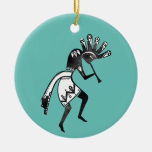 Amerikanische Kultur - Tanzen Kokopelli 1 Keramik Ornament