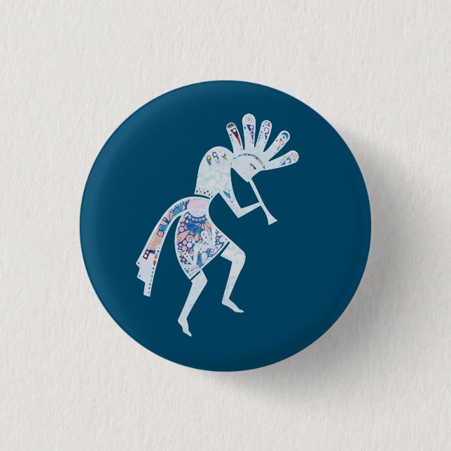 Amerikanische Kultur - Tanzen Kokopelli 4 Button (Vorderseite)