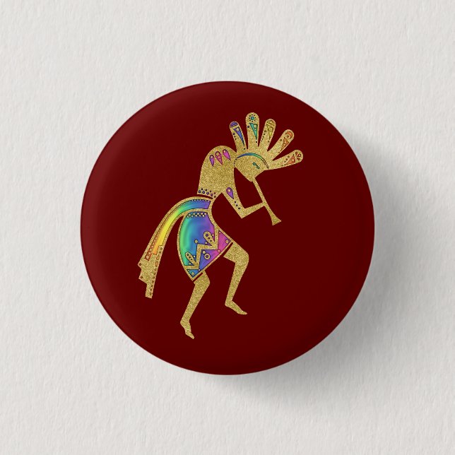 Amerikanische Kultur - Tanzen Kokopelli 5 Button (Vorderseite)