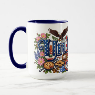 Amerikanische Kulturerbestätten USA-Flaggen-Symbol Tasse