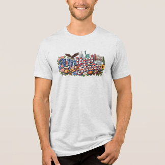 Amerikanische Kulturerbestätten USA-Flaggen-Symbol Tri-Blend Shirt