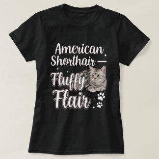 Amerikanische Kurzhaar-Katze Fluffy Flair Kunst T-Shirt