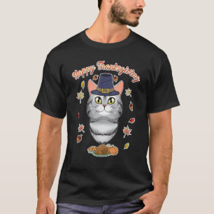 Amerikanische Kurzhaar Katze Ich wünsche ein froh T-Shirt