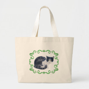 Amerikanische Kurzhaar Tabby Katze Smokingkatze Jumbo Stoffbeutel