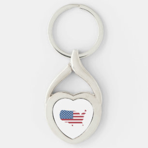 Amerikanische Landesflagge Geografisch Schlüsselanhänger