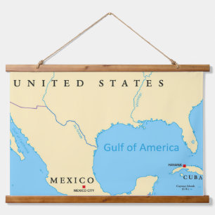 Amerikanische Landkarte Wandteppich Mit Holzrahmen