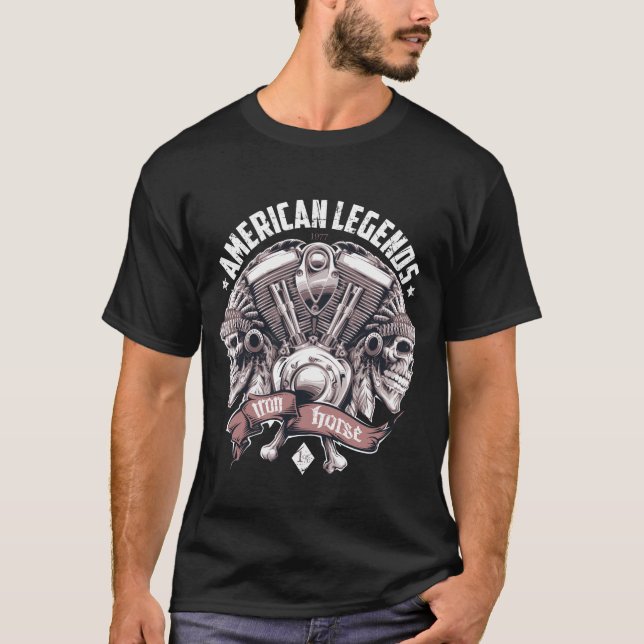 Amerikanische Legenden - Eisernes Pferd T-Shirt (Vorderseite)