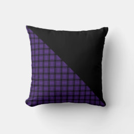 Amerikanische Lila Weave Pattern mit schwarzem Mus Kissen