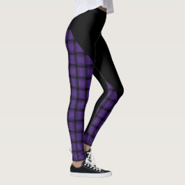 Amerikanische Lila Weave Pattern mit schwarzem Mus Leggings