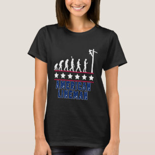 Amerikanische Lineman-Evolution patriotisches Stro T-Shirt