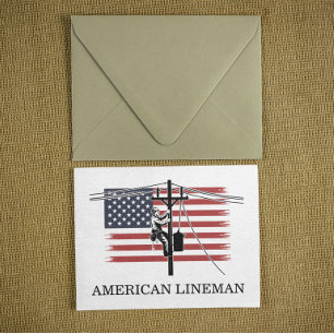Amerikanische Lineman-Flagge – Elektriker- und Ver Karte