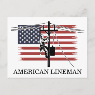 Amerikanische Lineman-Flagge – Elektriker- und Ver Postkarte