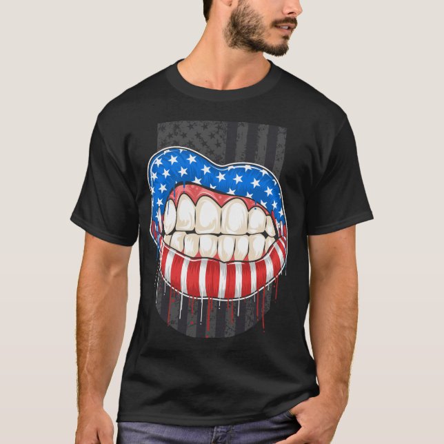 Amerikanische Lippen T-Shirt (Vorderseite)