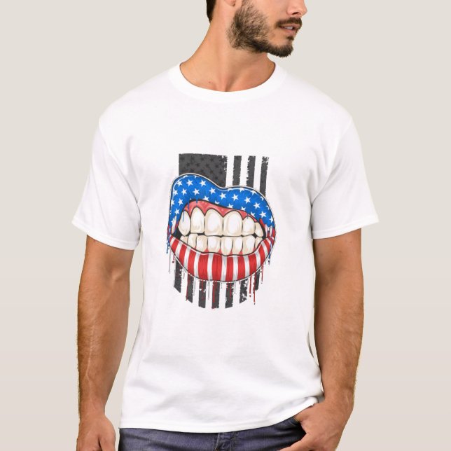 Amerikanische Lippen T-Shirt (Vorderseite)
