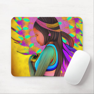 Amerikanische Little Girl AI Art Mousepad