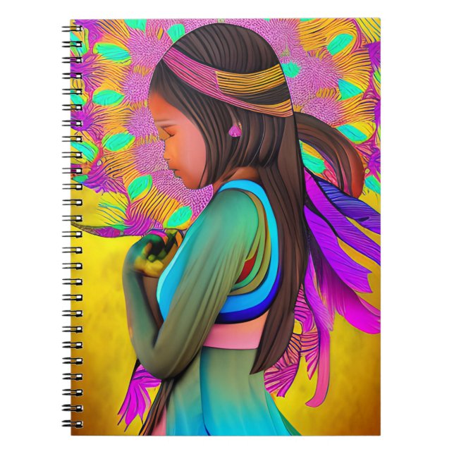 Amerikanische Little Girl AI Art Notizblock (Vorderseite)
