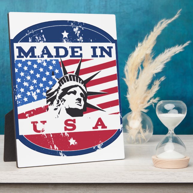Amerikanische Logo-Reiseplakat Fotoplatte (Seite)