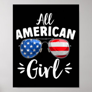 Amerikanische Mädchen am 4. Juli Poster
