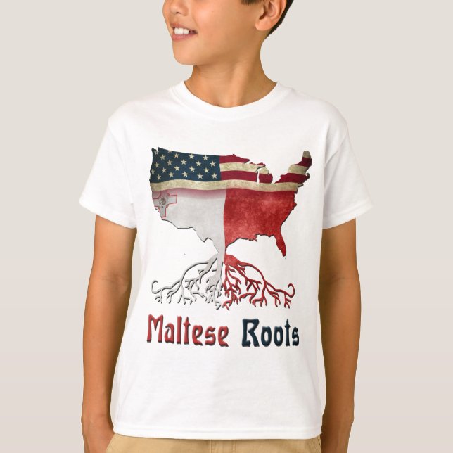 Amerikanische maltesische Wurzeln T-Shirt (Vorderseite)