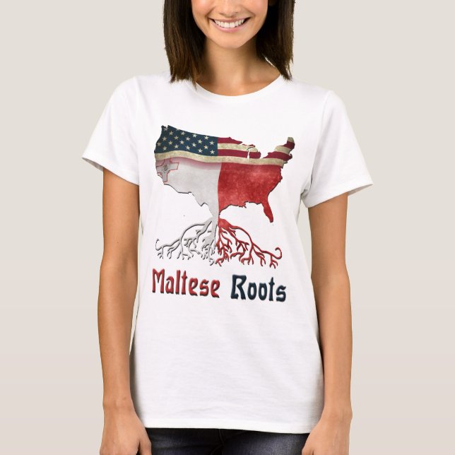 Amerikanische maltesische Wurzeln T-Shirt (Vorderseite)