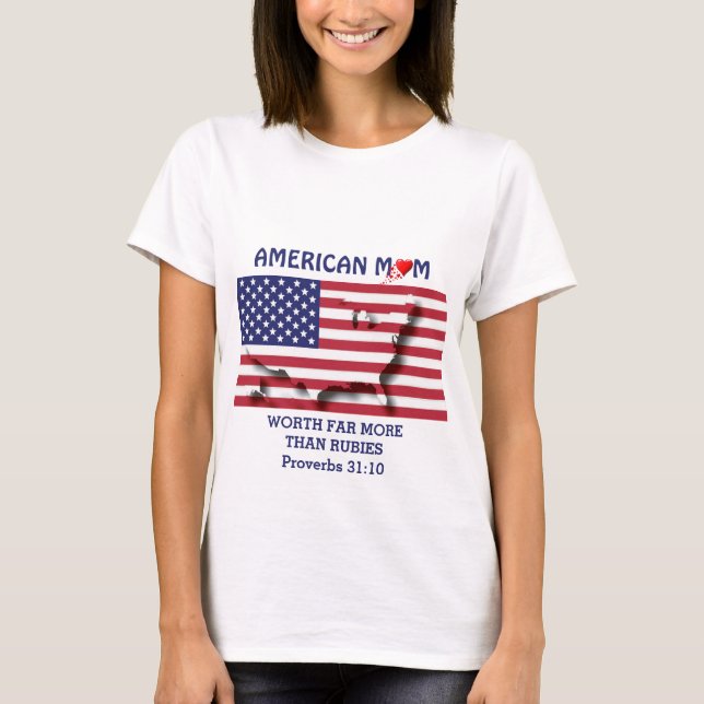 AMERIKANISCHE MAMA, die mehr wert ist als RubienPR T-Shirt (Vorderseite)