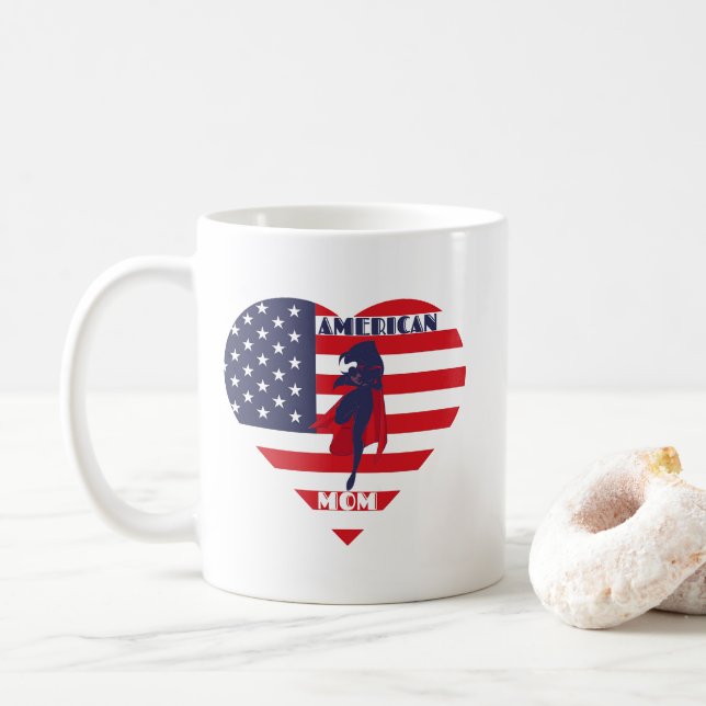Amerikanische Mama, Muttertag Kaffeetasse (Mit Donut)