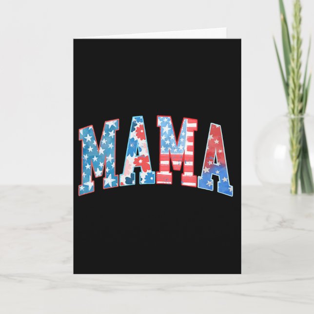 Amerikanische Mama Patriotisch Rot Weiß Blau Ameri Karte (Vorderseite)