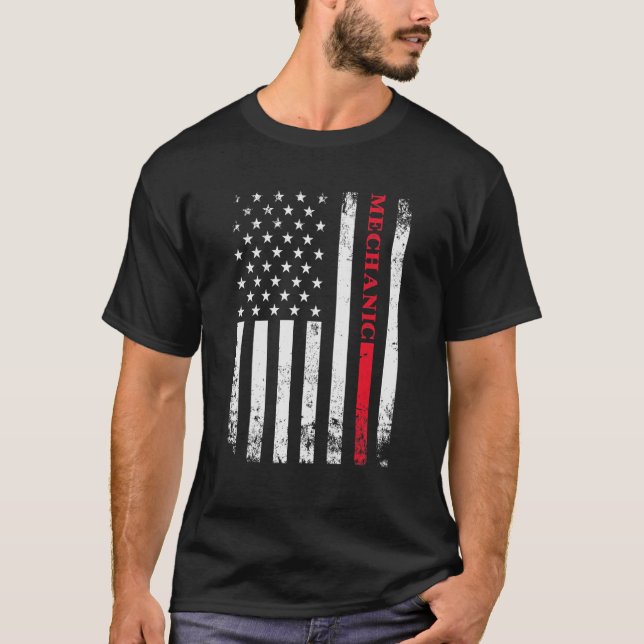 Amerikanische Maschine für beschädigte Flaggen T-Shirt (Vorderseite)
