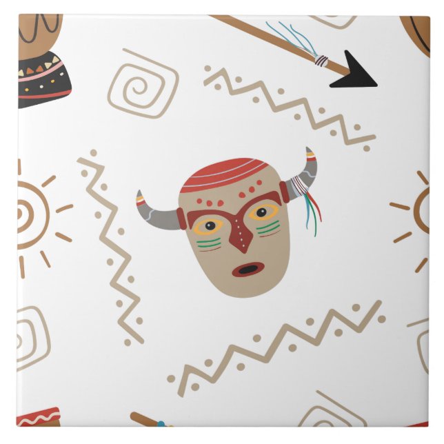 Amerikanische Maske White Fliese (Vorderseite)