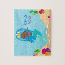 Amerikanische Meerjungfrau Mädchen Kinder Niedlich Puzzle