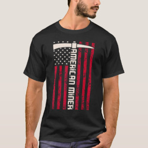 Amerikanische Minenflagge für einen Kohlebergbau T-Shirt