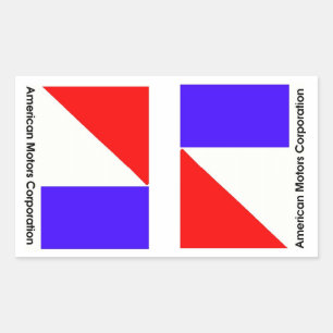 AMERIKANISCHE MOTOREN-UNTERNEHMENSLOGOS ÜBERARBEIT RECHTECKIGER AUFKLEBER