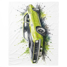 Amerikanische Muscle-Car-Flanelldecke