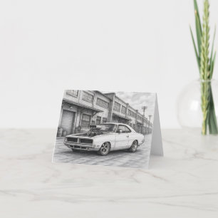 Amerikanische Muscle-Car-Grußkarte Dankeskarte
