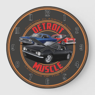 Amerikanische Muscle Cars Große Wanduhr
