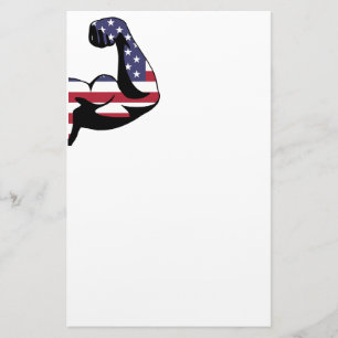 Amerikanische Muskel-Bizeps-Silhouette Briefpapier