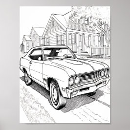 Amerikanische Muskelkarosserie Poster