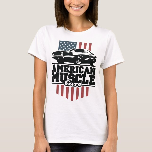 Amerikanische Muskelwagen für Autostürze T-Shirt (Vorderseite)