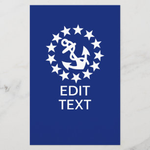 Amerikanische nautische Yacht-Flagge Anker auf Bla Flyer