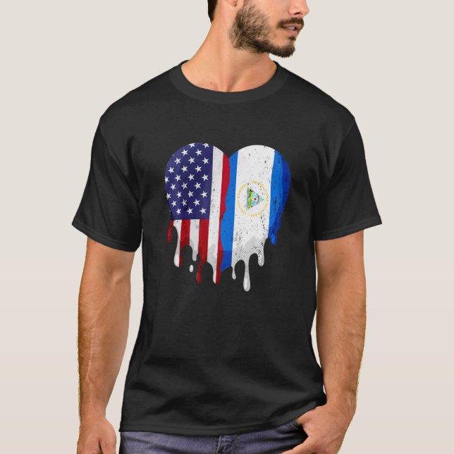 Amerikanische Nicaragua Hispanic Heritage Month Fl T-Shirt (Vorderseite)