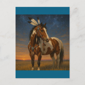 Amerikanische Paint Horse Postcard - Kachine Postkarte