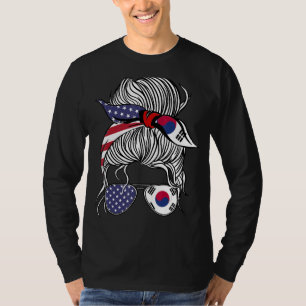 Amerikanische Patriot Flag Women Girl Korea wachse T-Shirt