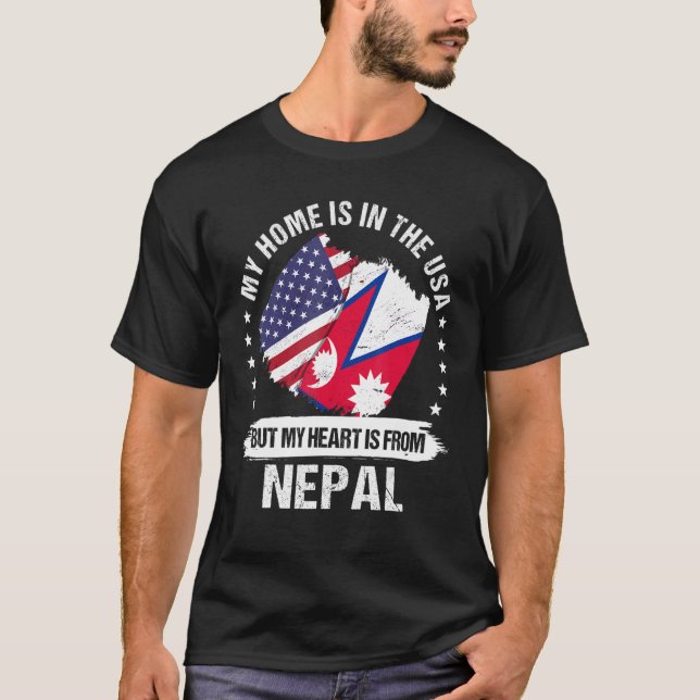 Amerikanische Patriot Nepal Flag American Nepalese T-Shirt (Vorderseite)