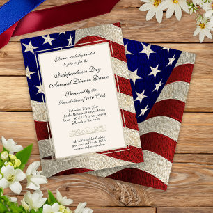 Amerikanische Patriot Vintage Sterne und Streifen Einladung