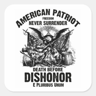 Amerikanische Patrioten 3 Quadratischer Aufkleber